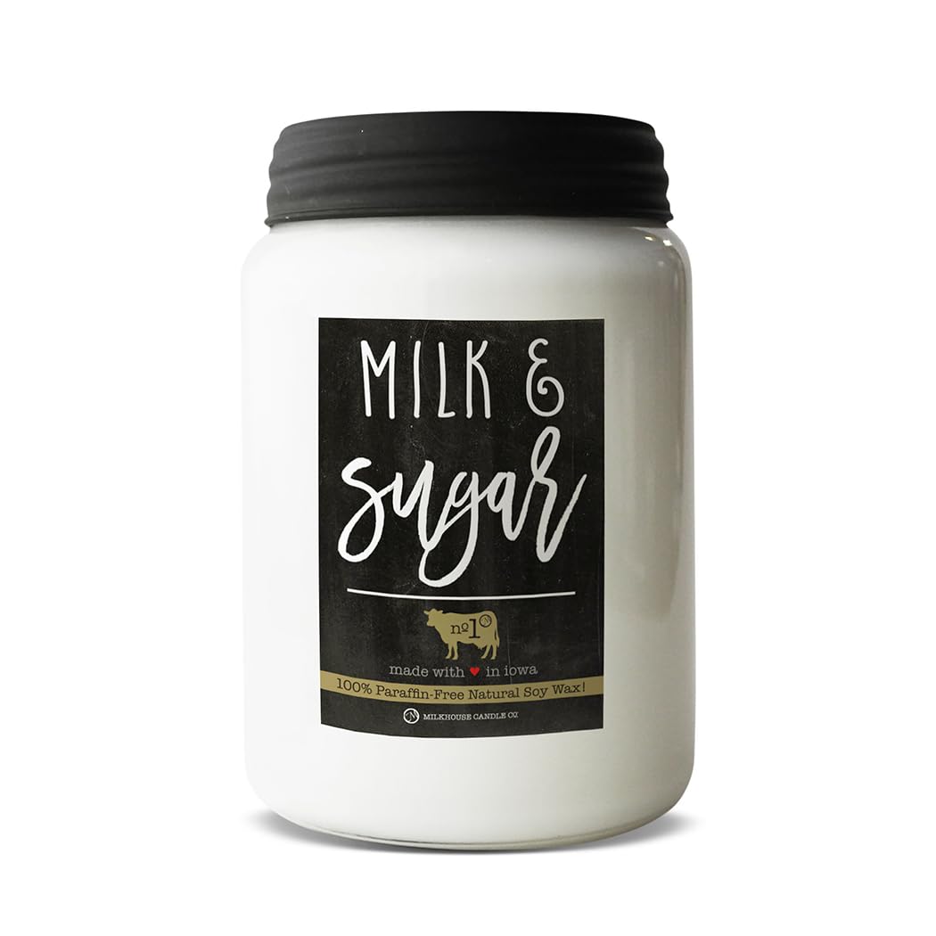 Milkhouse candle front view showcasing jar and label for elegant display