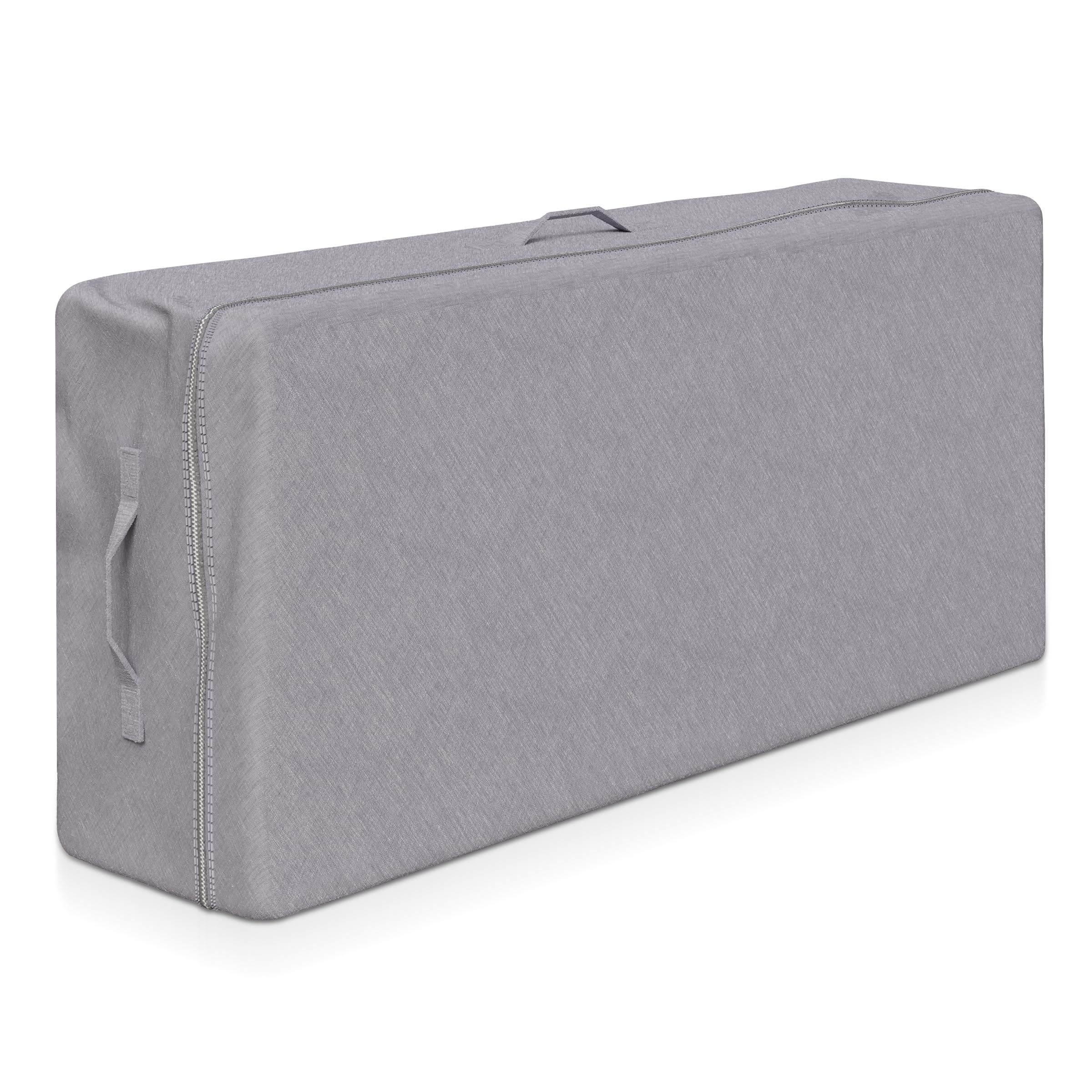 Milliard front view carry case showing full zip and clean profile, protects mattress