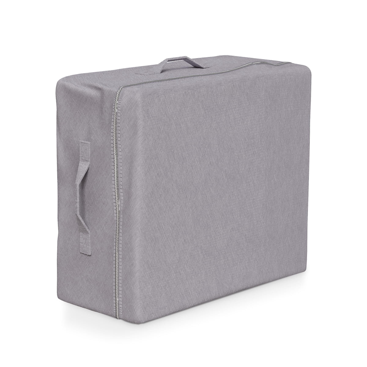 Milliard front view of carry case on folded tri-fold mattress showing clean protection