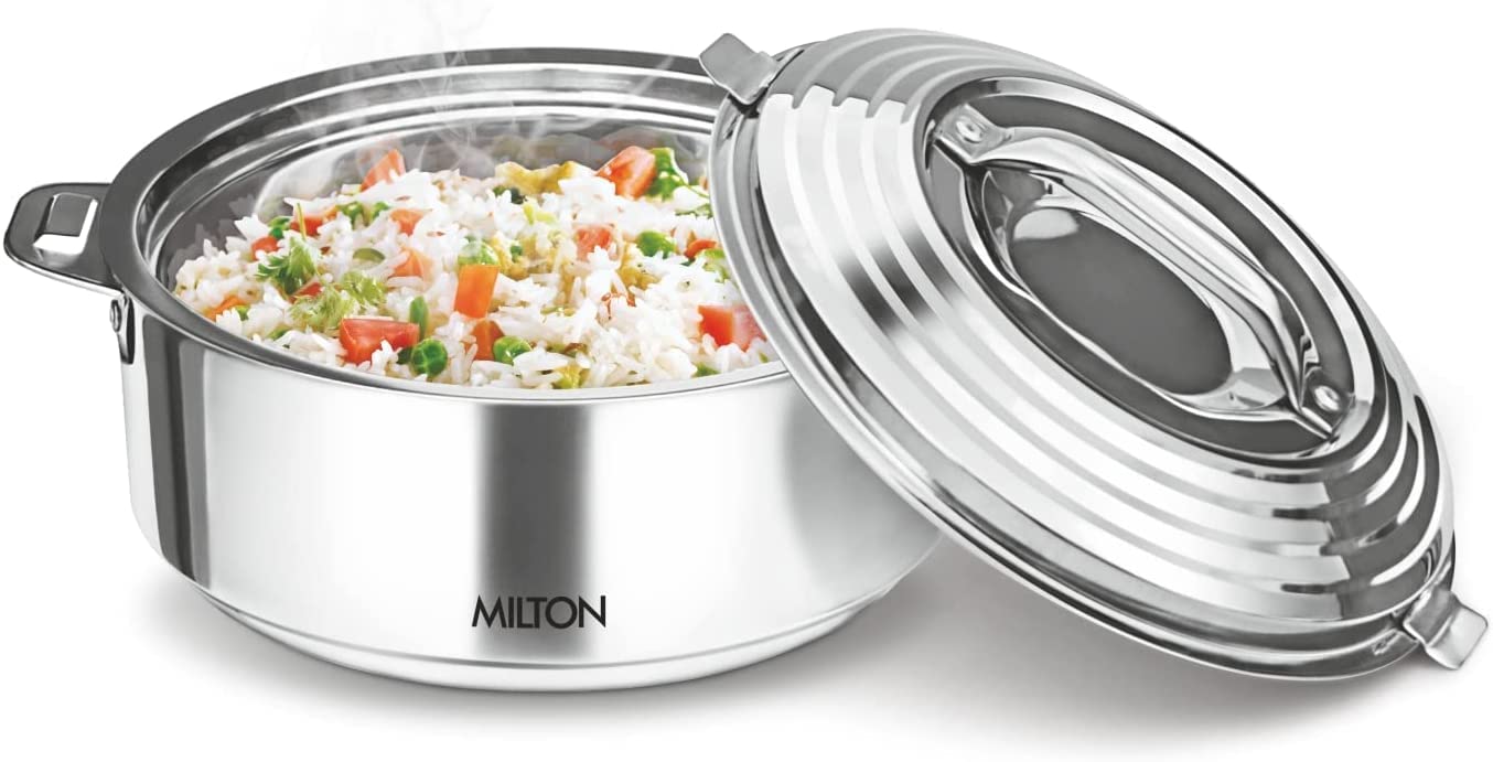 MILTON front view of Galaxia 2500 showing sleek silver finish and capacity benefit