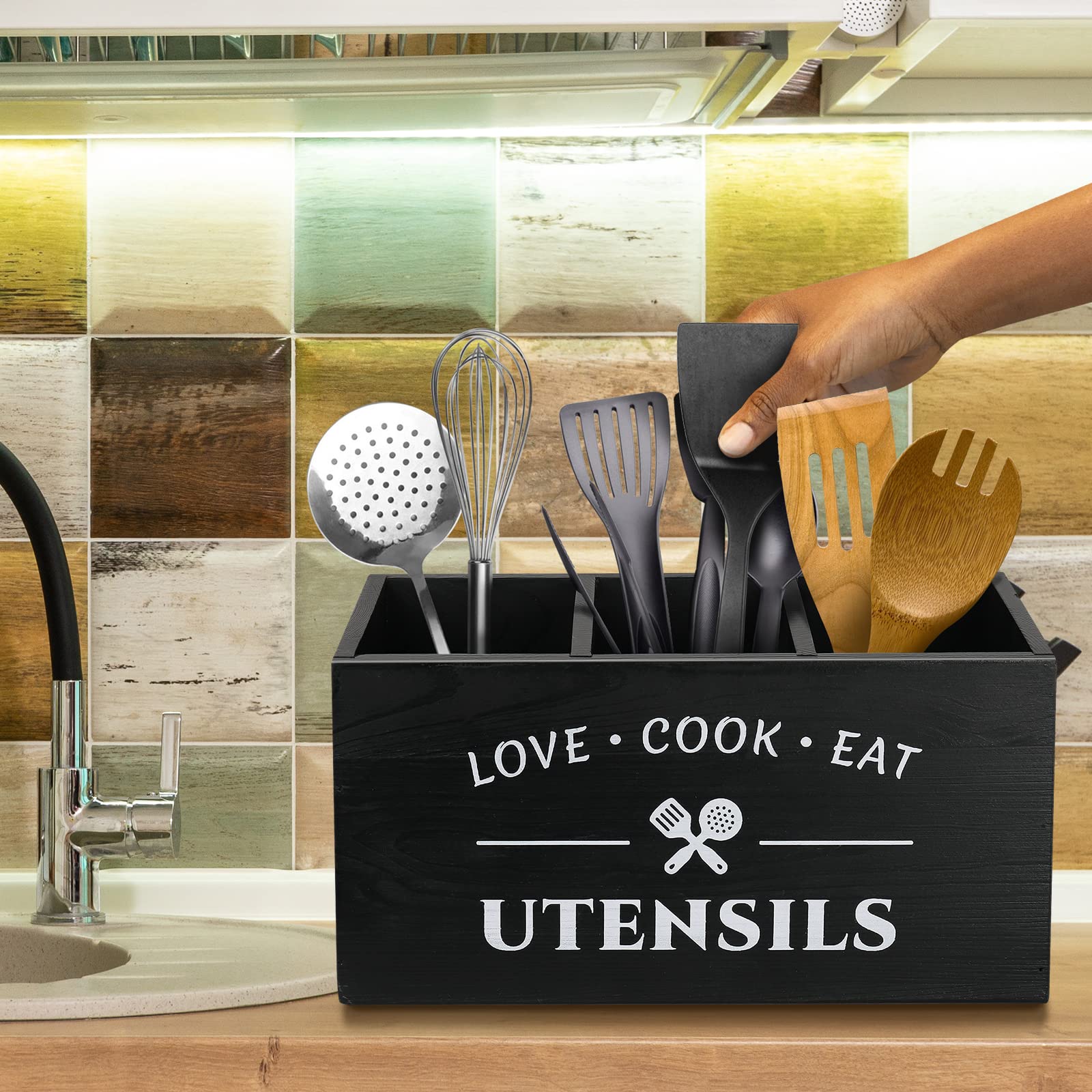 MINCORD wall-mounted on kitchen wall saving counter space with tidy storage