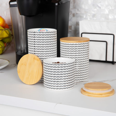 Mind Reader open canisters showing coffee sugar and tea for quick access