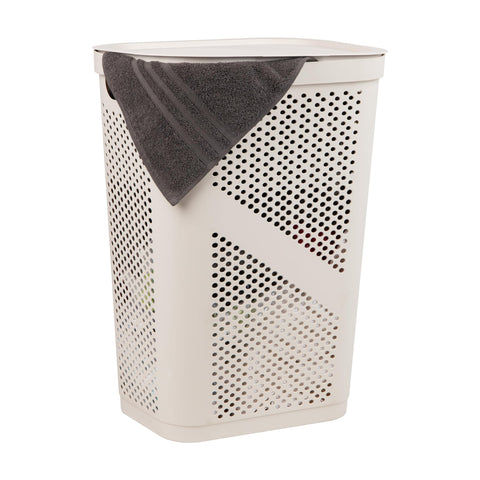 Mind Reader front view with lid showing clean storage and concealed laundry benefit