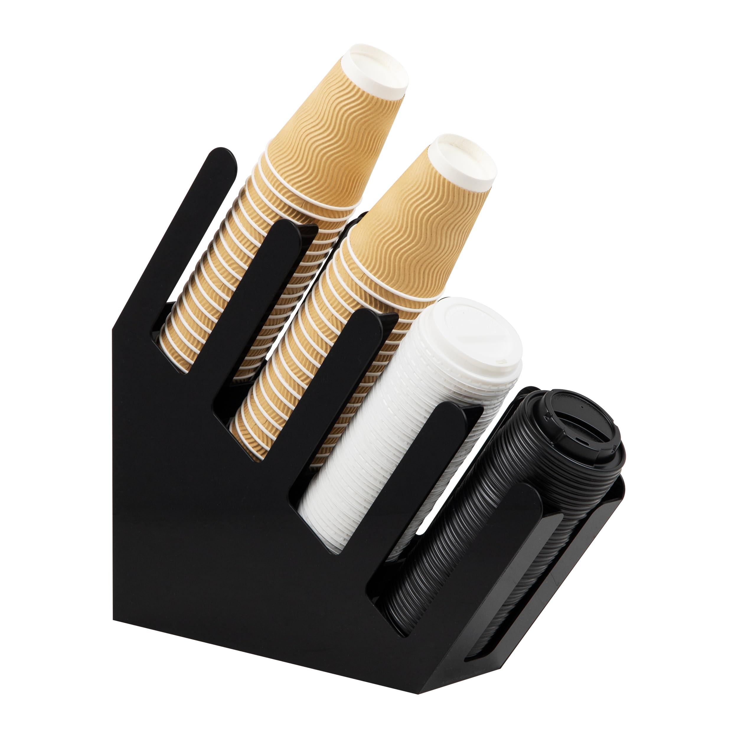 Mind Reader front view of dispenser showing tidy cup storage and easy access
