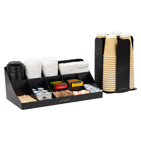 Mind Reader front view of carousel and organizer showing neat countertop storage
