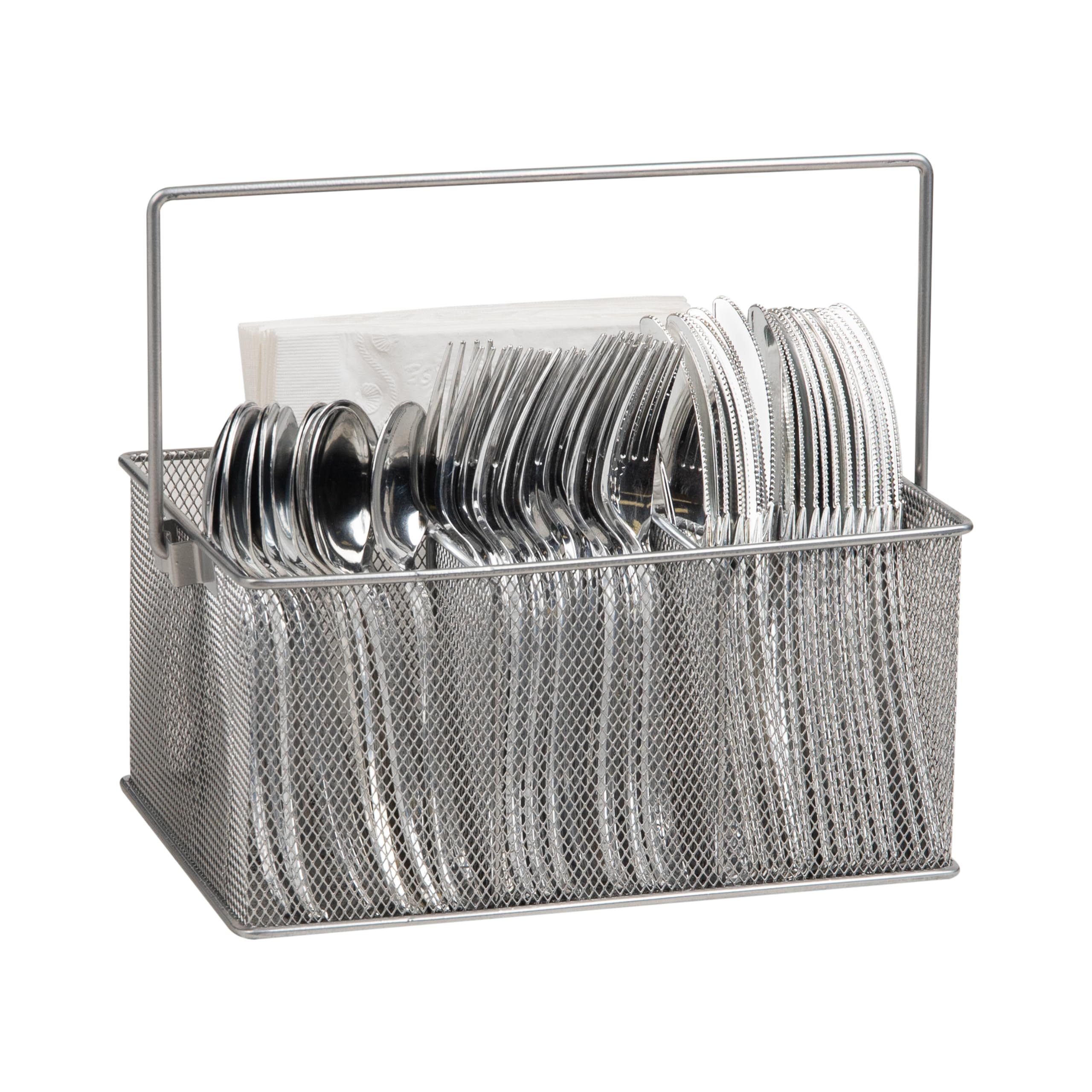 Mind Reader front view utensil caddy showing four compartments and organized benefit