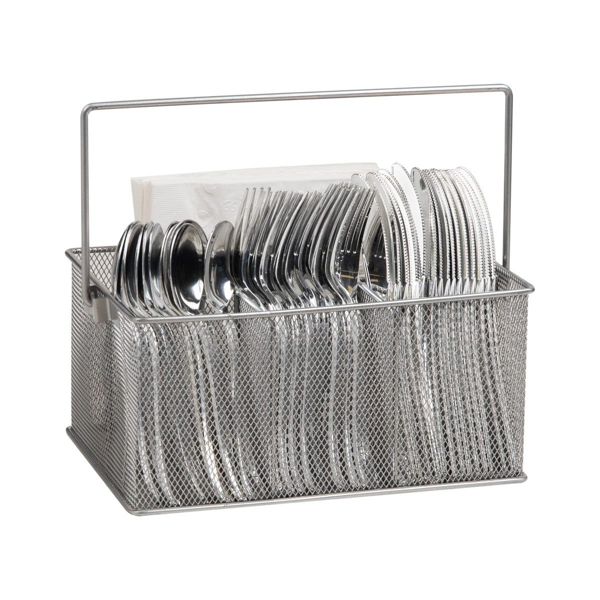 Mind Reader front view utensil caddy showing four compartments and organized benefit