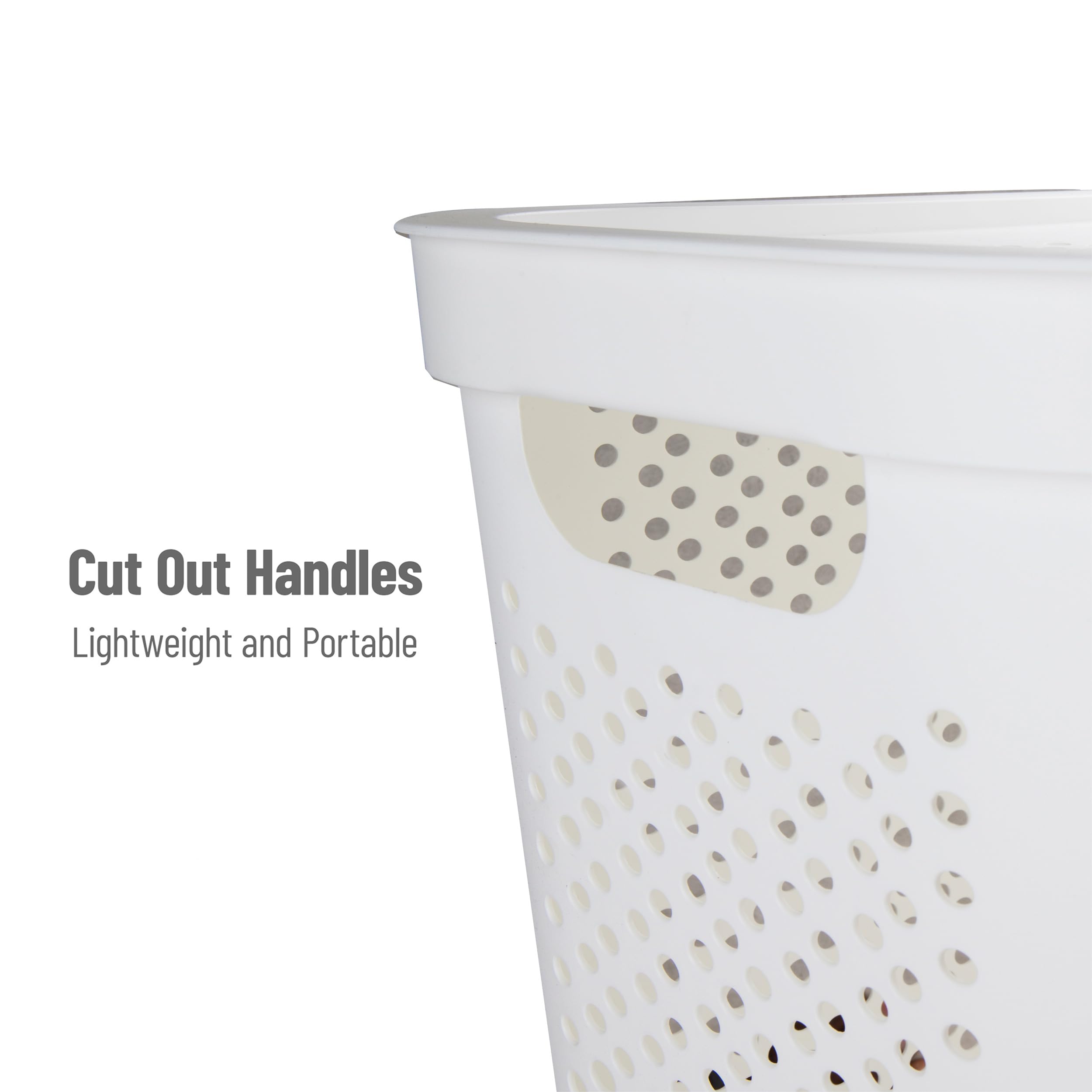 Mind Reader hamper placed in bathroom showing tidy storage benefit