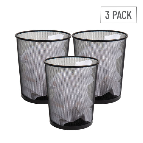 Mind Reader trash can next to bathroom vanity showing coordinated look and convenience benefit