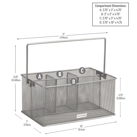 Mind Reader caddy with cutlery arranged to show neat organization and quick access