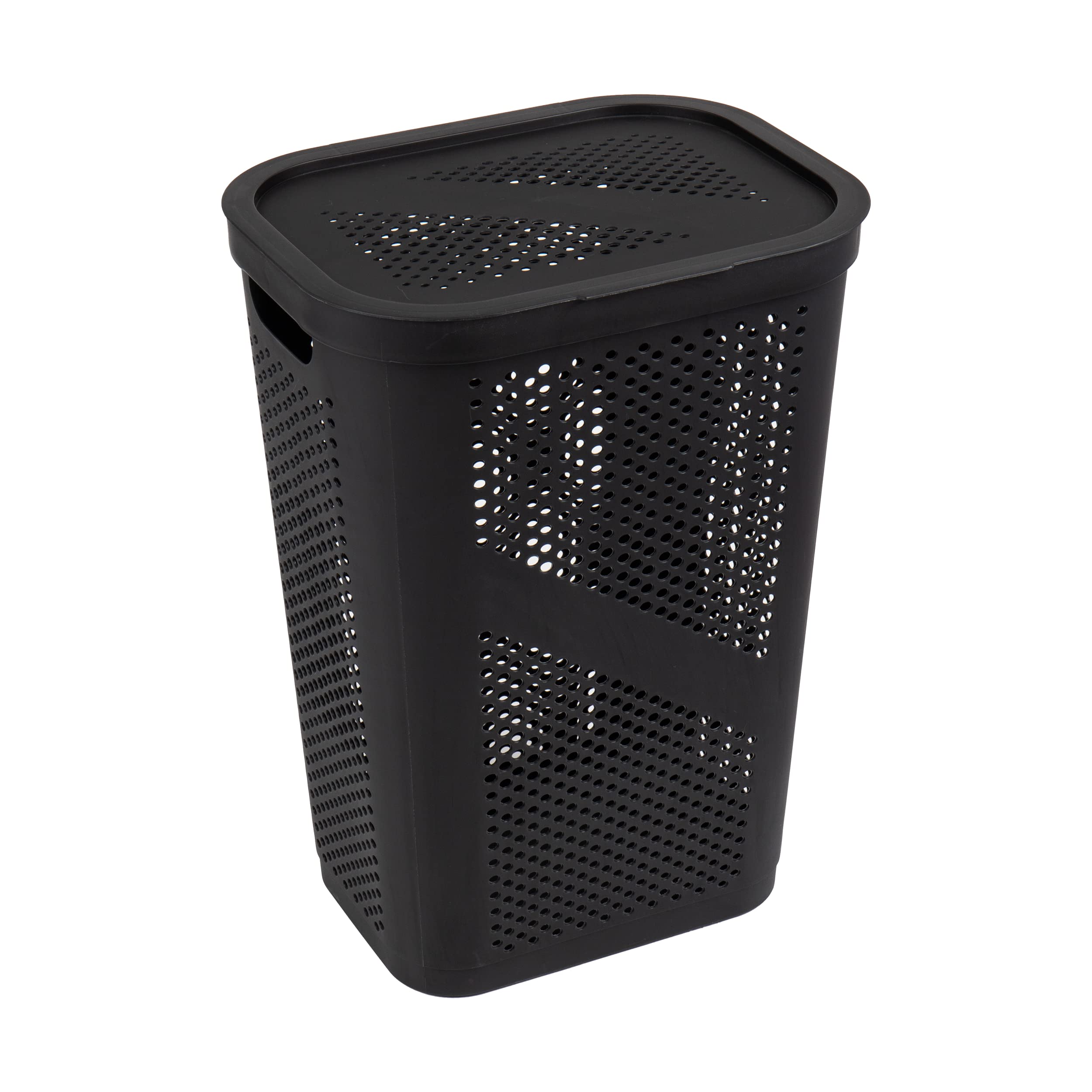 Mind Reader with folded towels showing 60L capacity and sorting convenience benefit