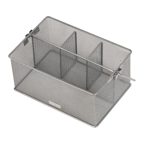 Mind Reader beside dinner plate demonstrating compact size and space-saving benefit