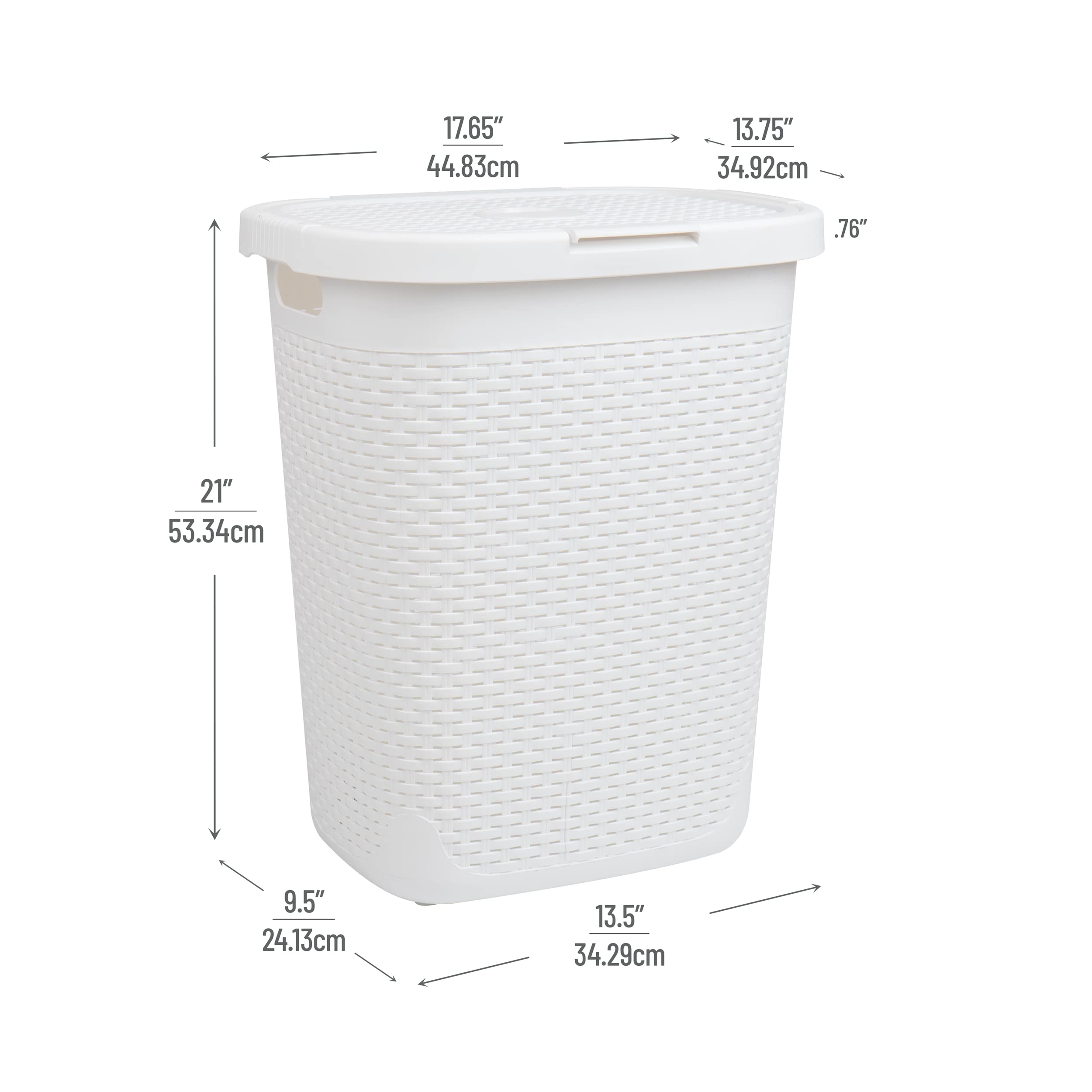 Mind Reader hinged lid detail showing snap-on closure for concealed, tidy storage
