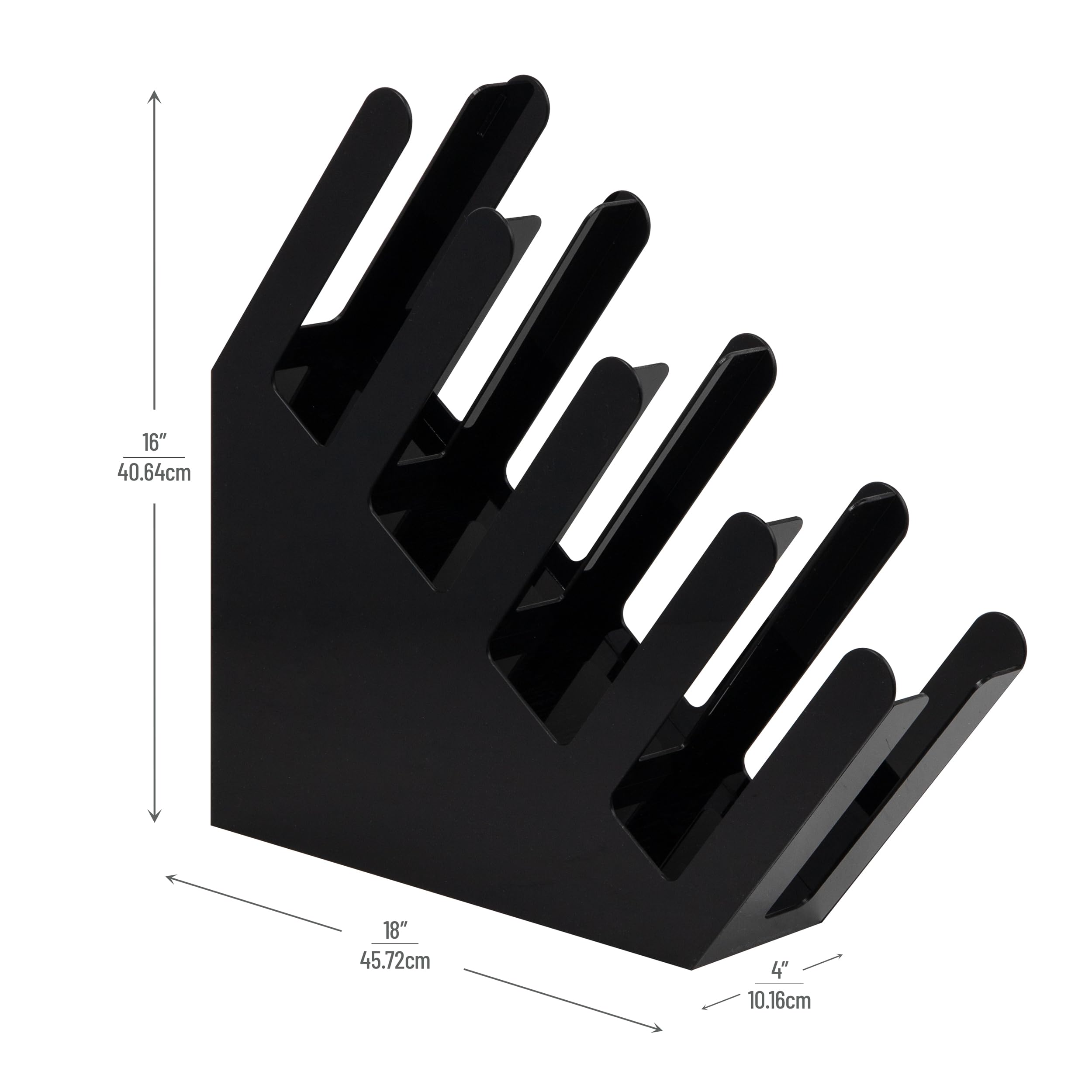 Mind Reader top view revealing four graduated compartments and organized stacks