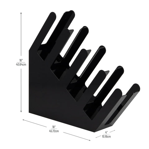 Mind Reader top view revealing four graduated compartments and organized stacks