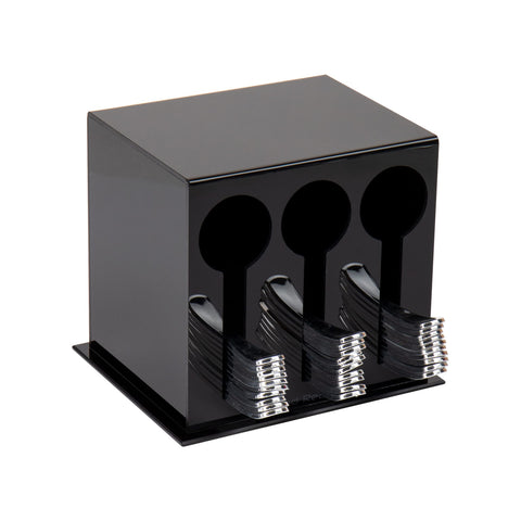 Mind Reader utensil dispenser front view showing neat organization and accessibility