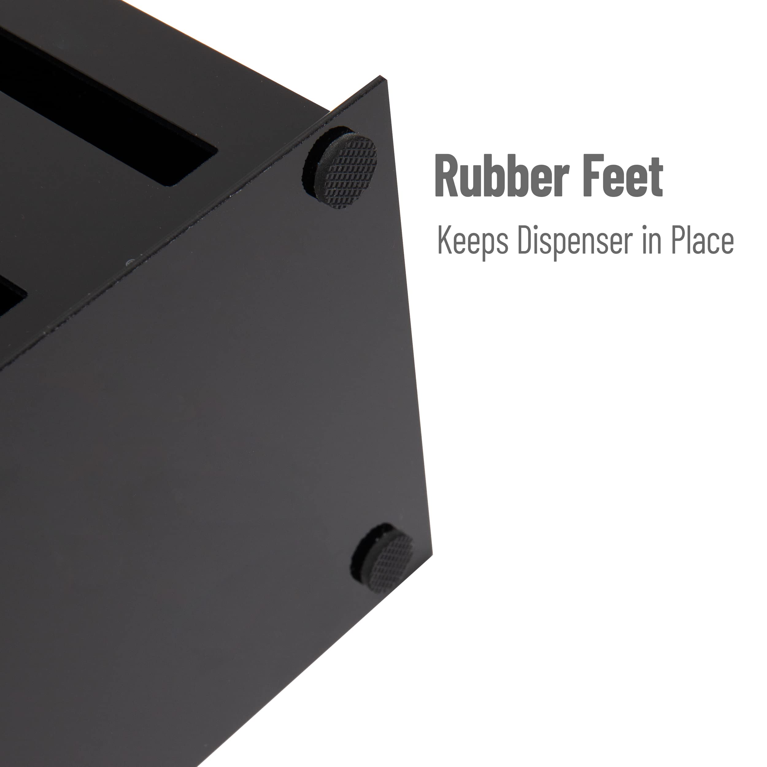 Mind Reader utensil dispenser next to ruler showing compact size and space savings