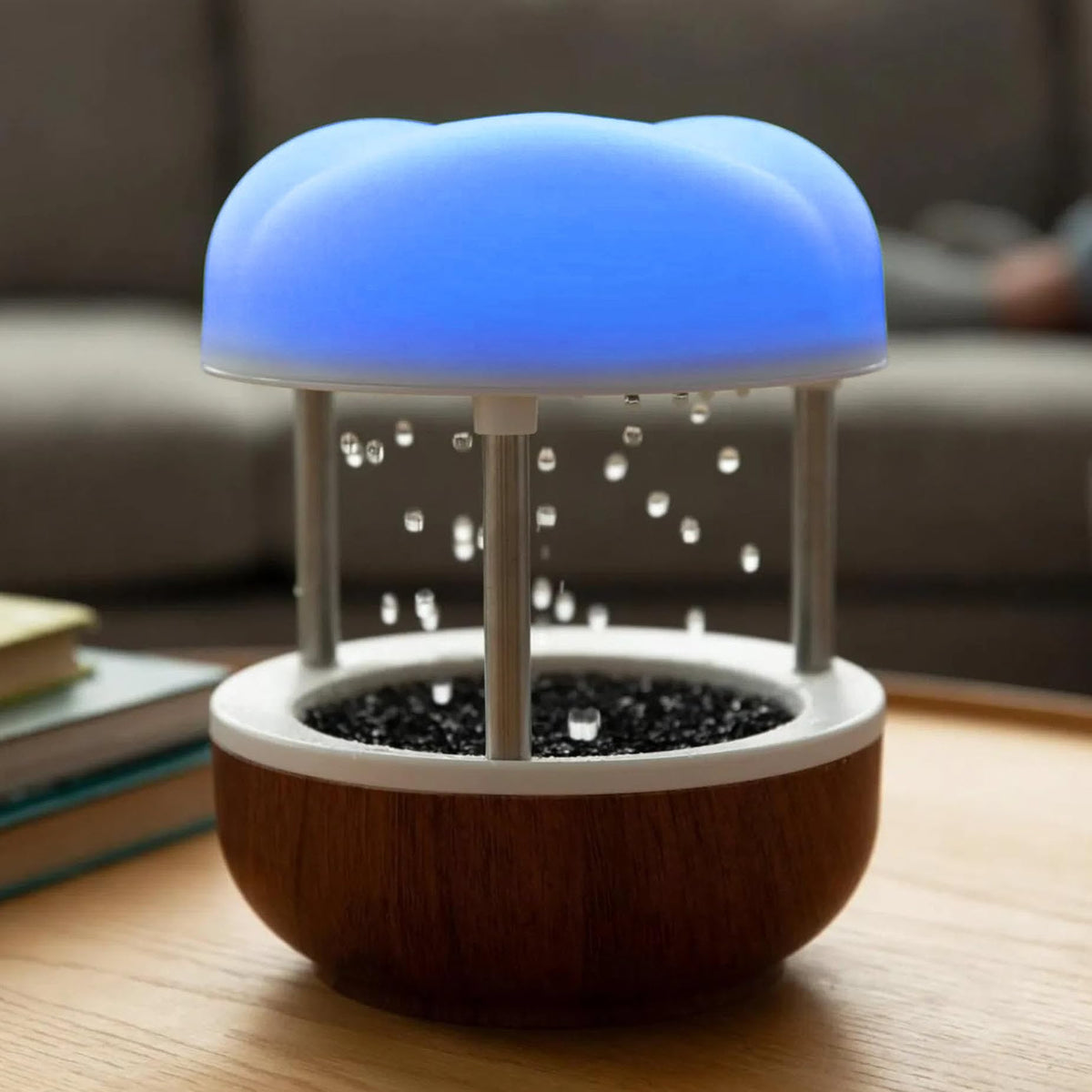 Mindsight Calming Cloud front view showing elegant faux wood finish and peaceful benefit