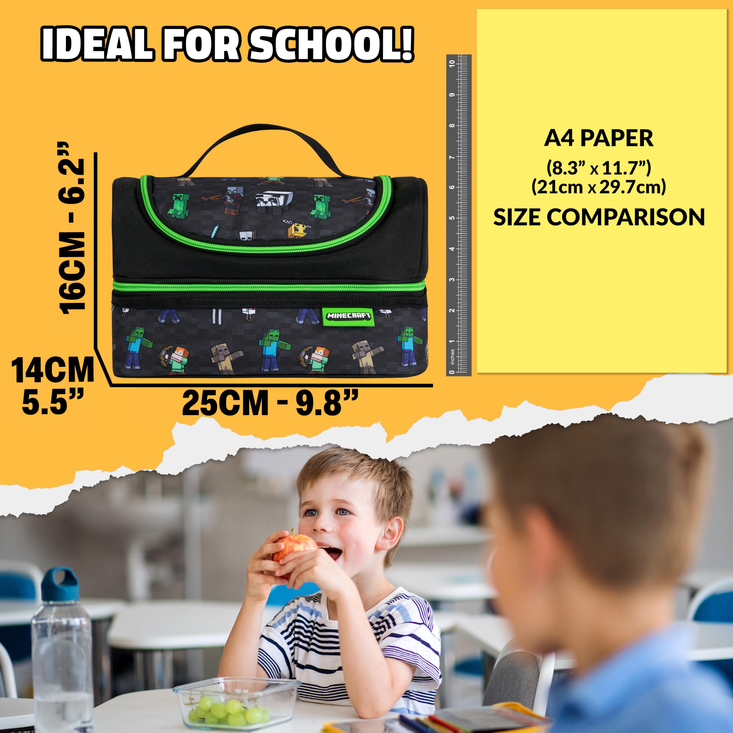 Minecraft creeper insulated interior displaying thermal lining and freshness benefits