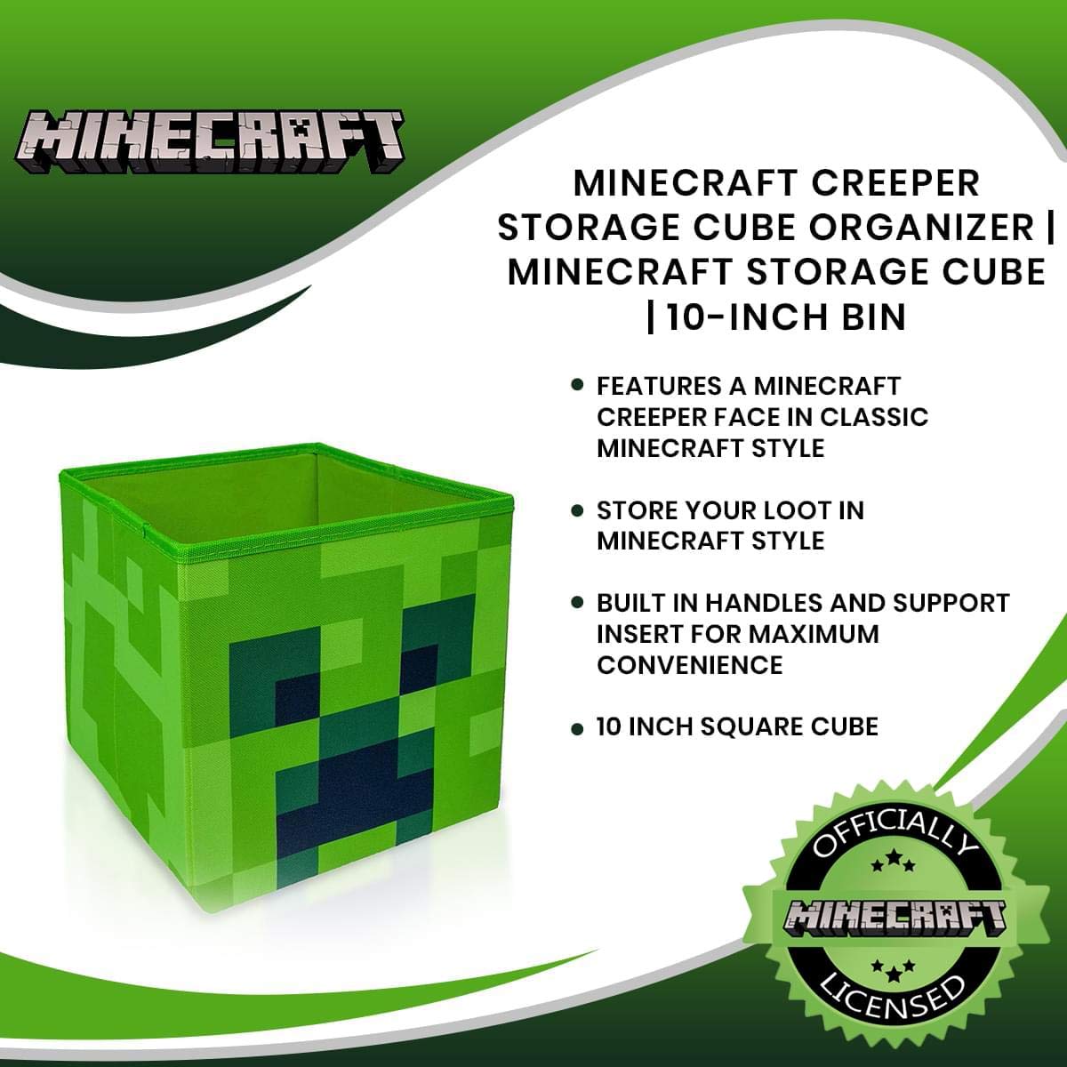 Minecraft Creeper in kids room setting providing playful decor and storage
