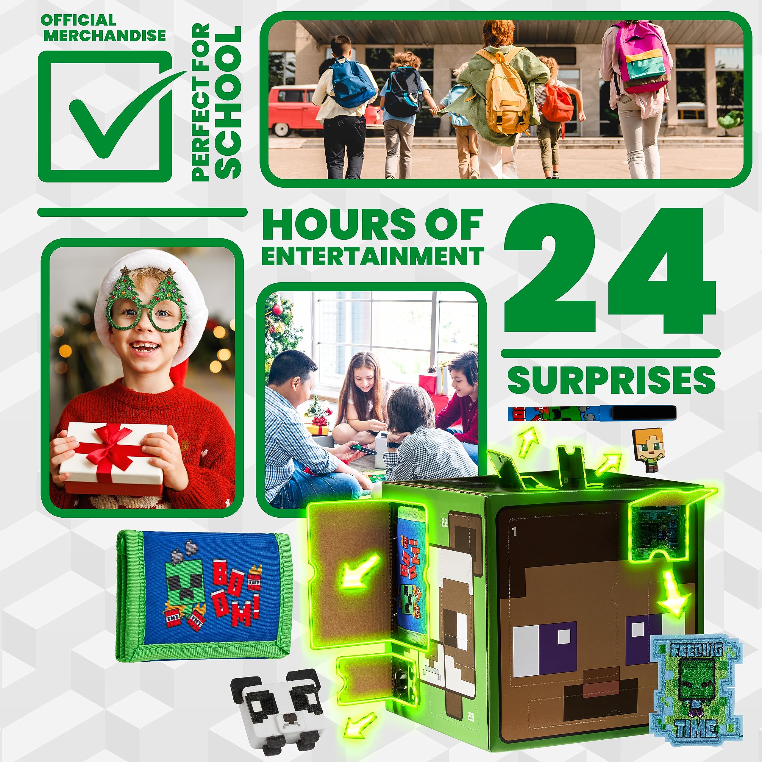 Minecraft notebooks and stickers flatlay showing colorful designs and personalization benefit