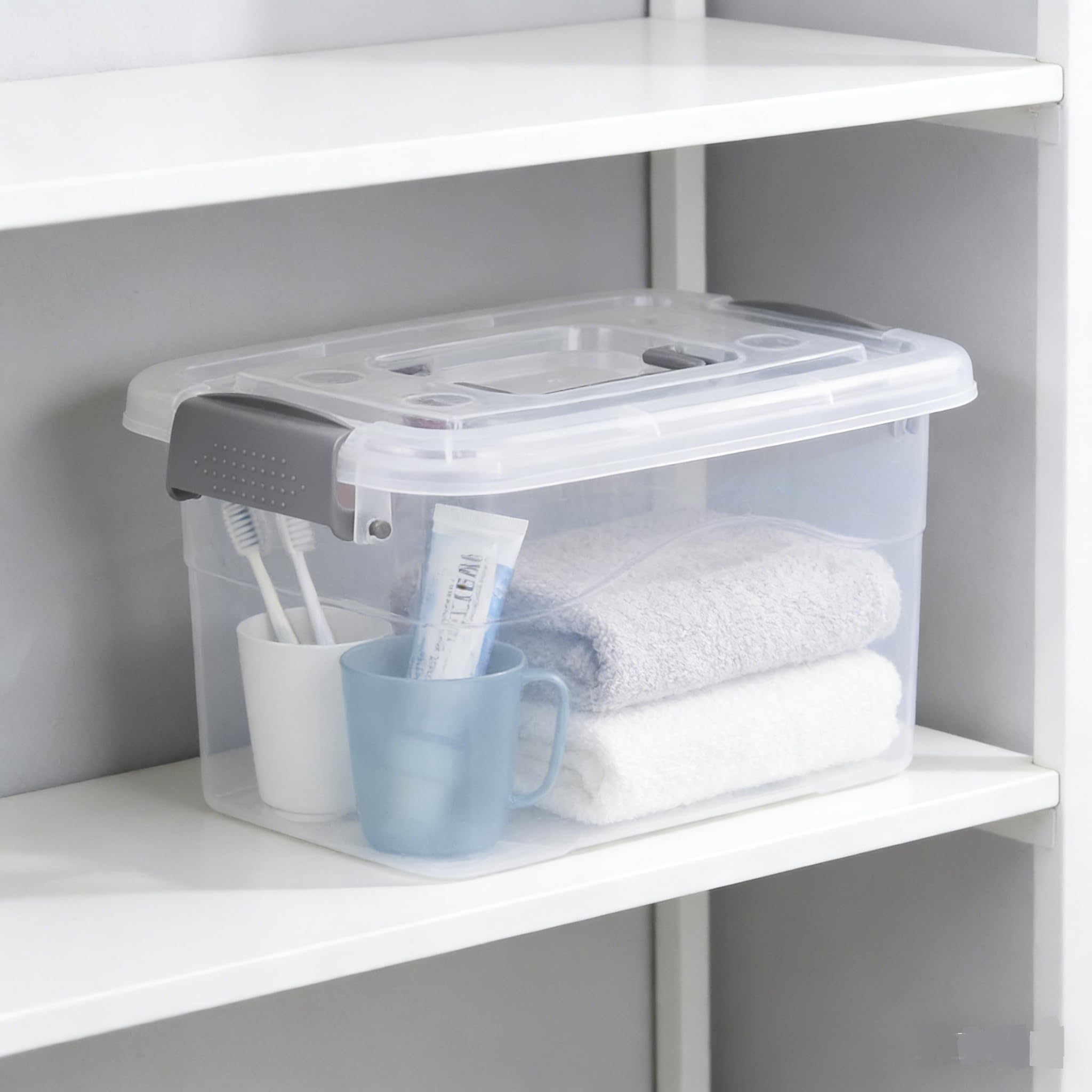 Minekkyes bin holding toiletries for tidy bathroom storage and convenience