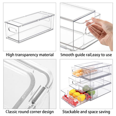 MineSign drawer inside fridge organizing fruits and vegetables visibly