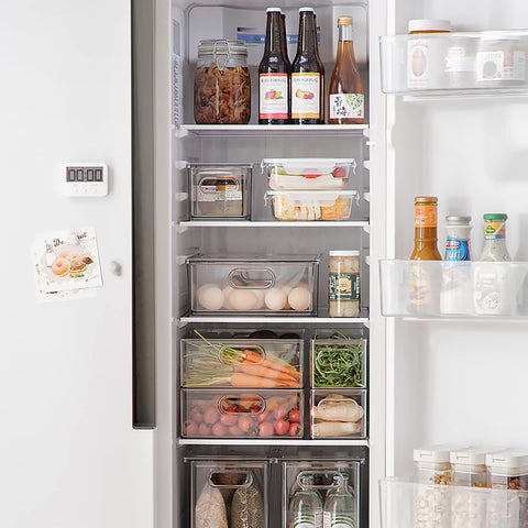MineSign lifestyle kitchen scene showing neat, accessible refrigerated storage