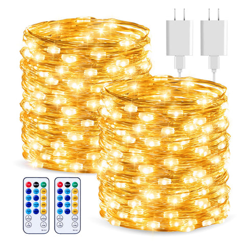 Minetom front packaging showing 66ft warm white lights and included accessories for easy setup