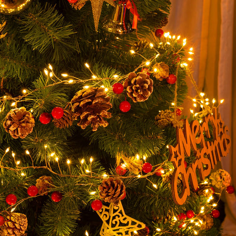 Minetom garland draped on mantel creating cozy, illuminated seasonal decor