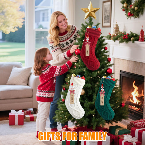 Minetom stockings filled with gifts showing large capacity for toys and treats