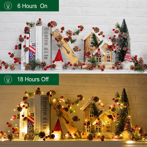 Minetom garland used as table centerpiece offering soft ambient holiday light