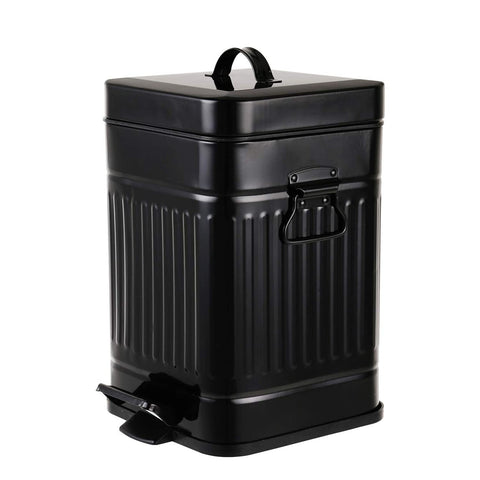 mingol glossy black front view showing compact waste bin and neat design