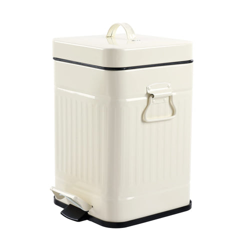 mingol ivory front view shows compact stylish trash can with vintage look benefit tidy space