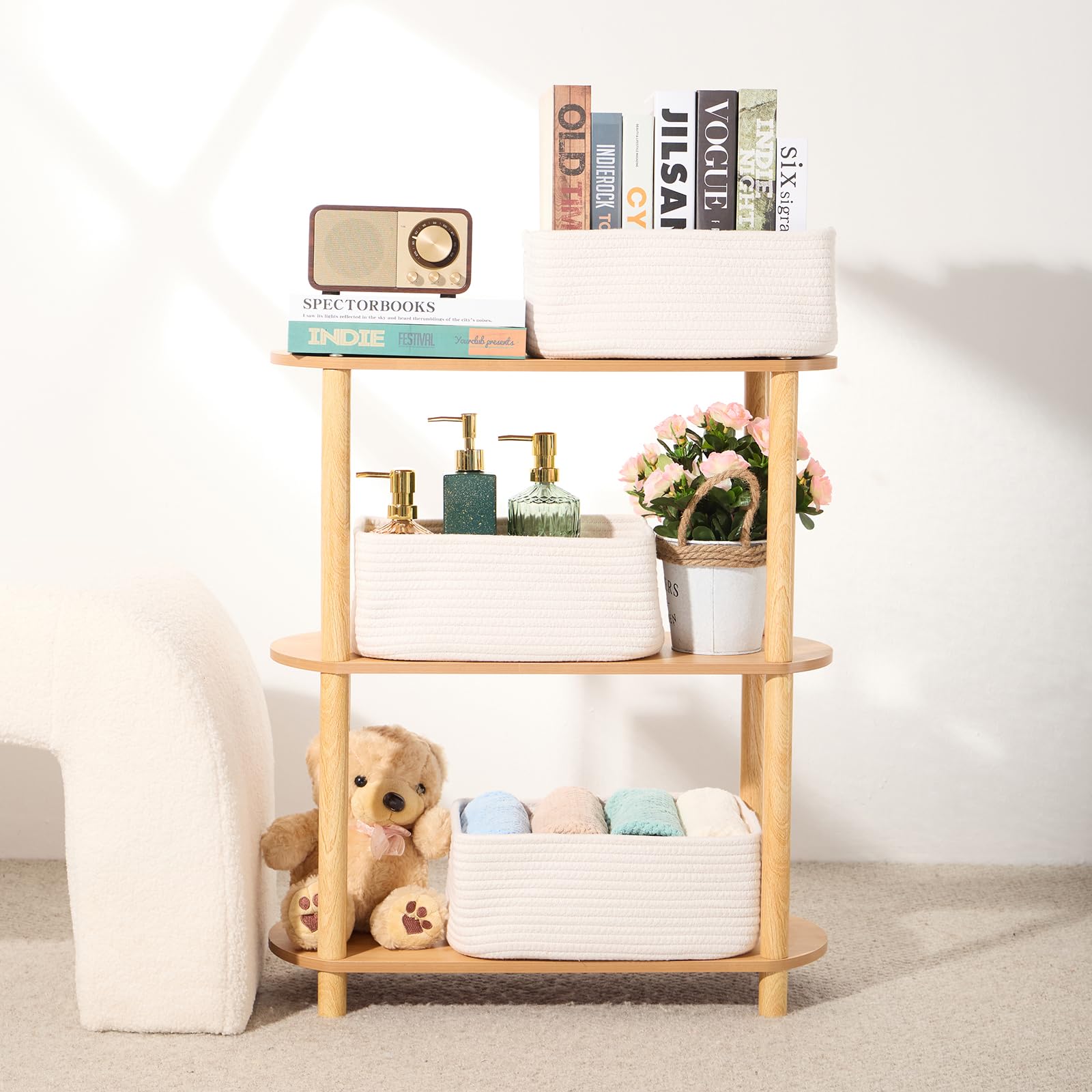 MiniArk folded basket with gift ties showing compact shipping and ready-to-reshape care