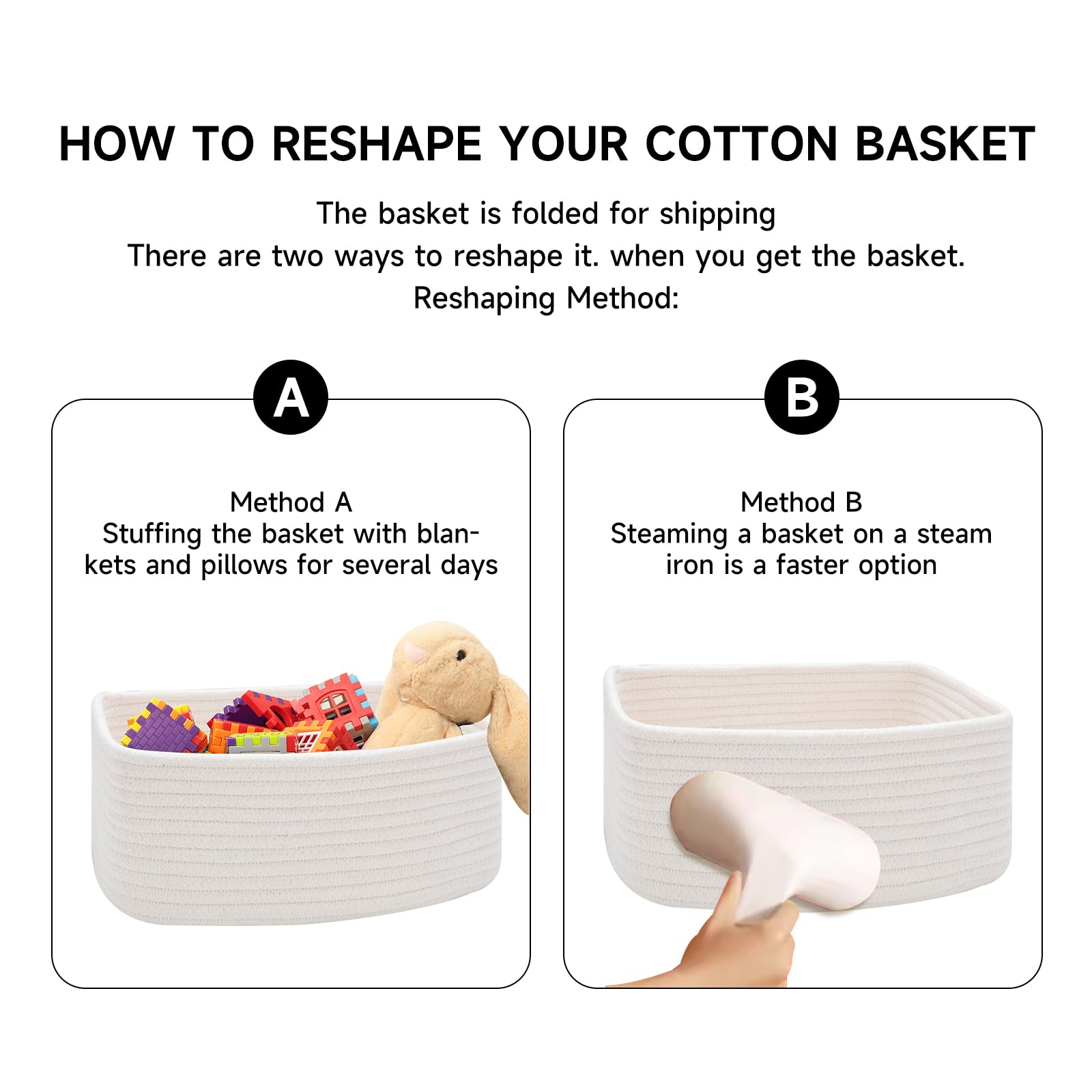 MiniArk basket held in hand demonstrating scale and lightweight portability