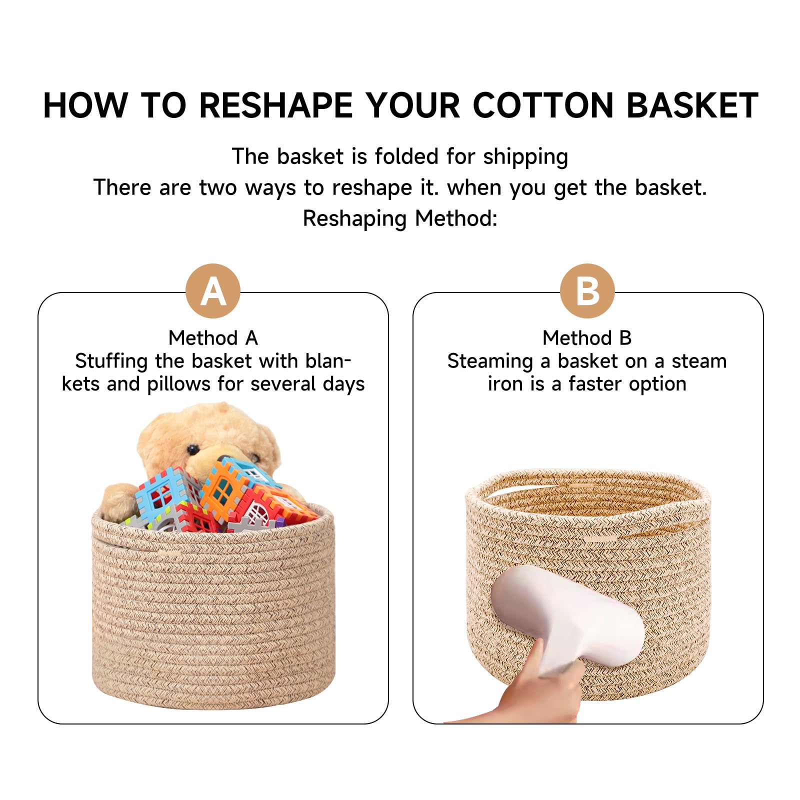 MiniArk stacked baskets in living room, stylish decluttering and display