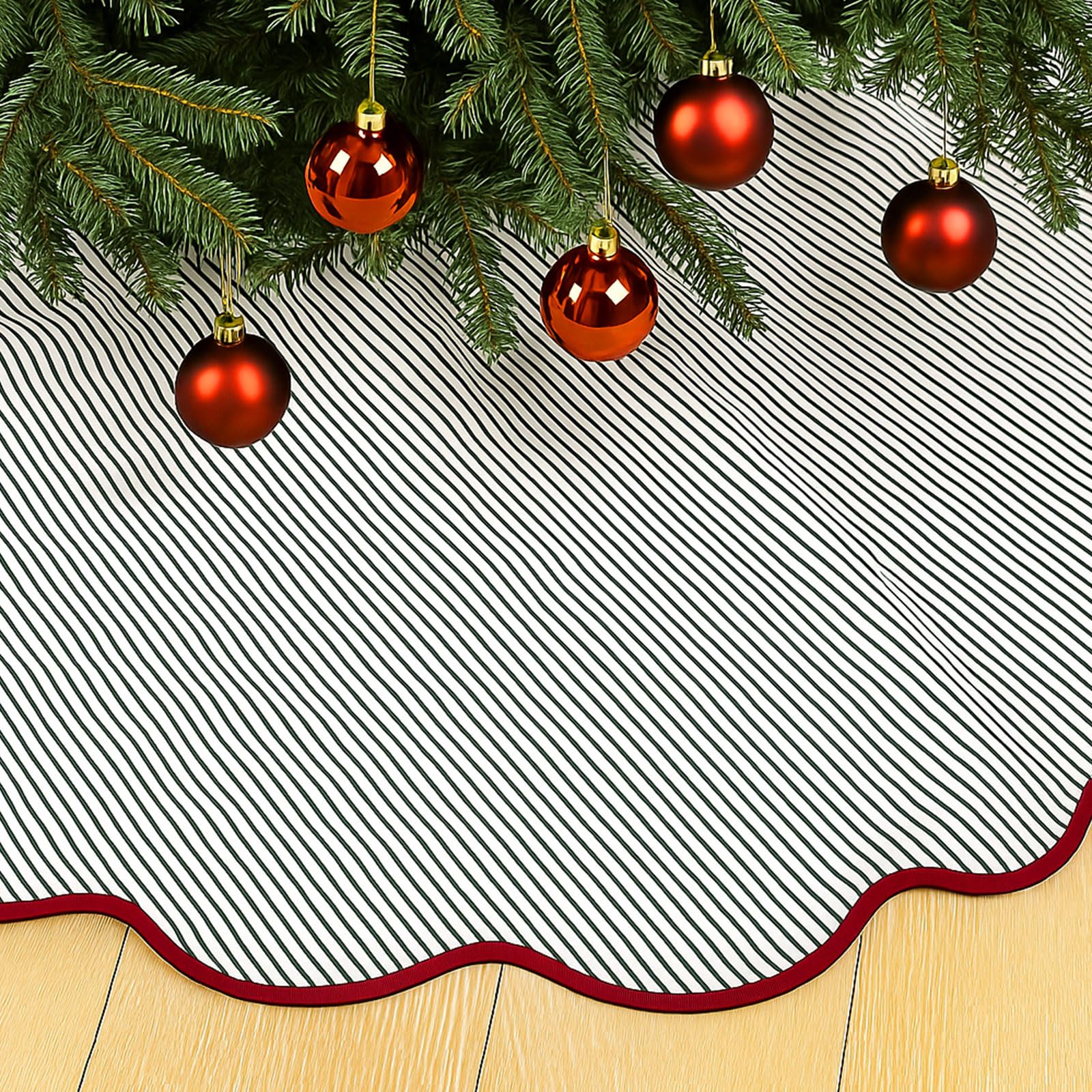 MiniInflat tree skirt in use under decorated tree concealing stand for tidy presentation