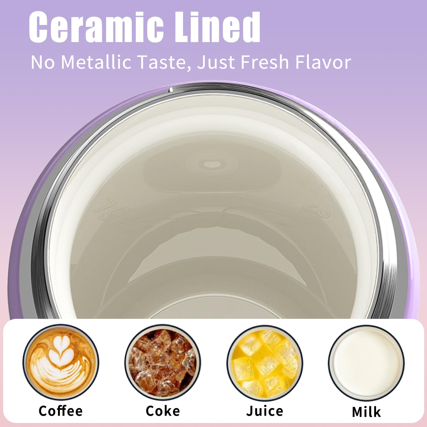 mininoo ceramic-lined interior close-up preserving beverage freshness