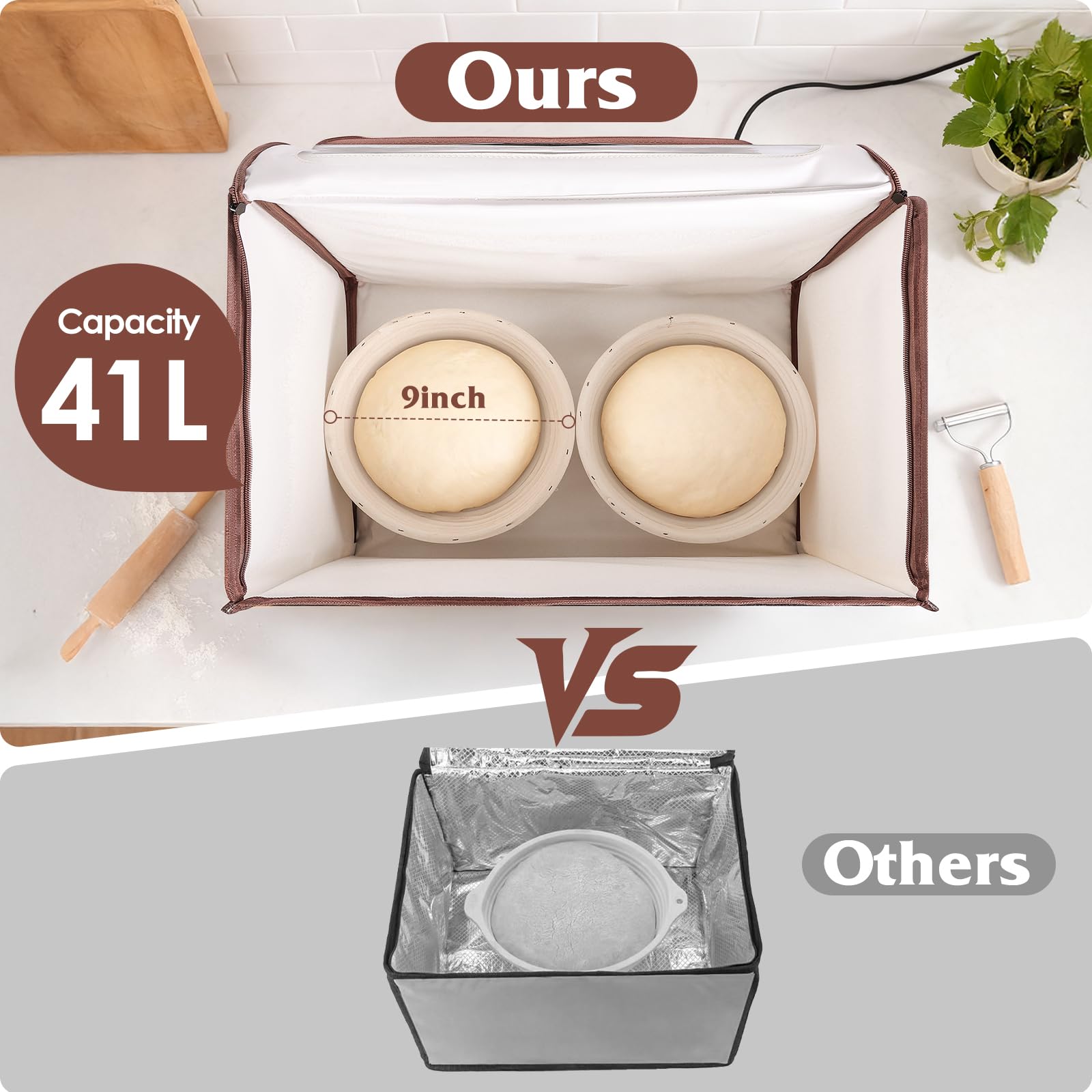 MINO ANT interior shelf with multiple loaves demonstrating multi-batch capacity