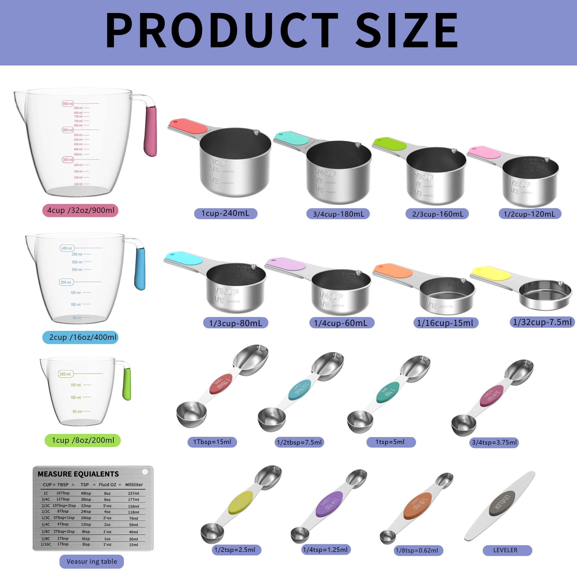 Minteem magnetic cups stacked neatly to save kitchen space