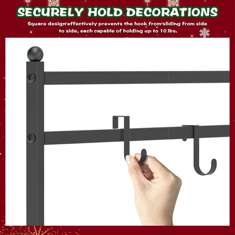 Minteem display with eight stockings hung demonstrating capacity and organization