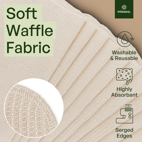 mioeco towels folded on counter conveying sustainable everyday convenience