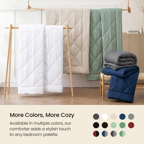 MIOTO comforter on bed lifestyle shot showing ample drape and stylish bedroom look
