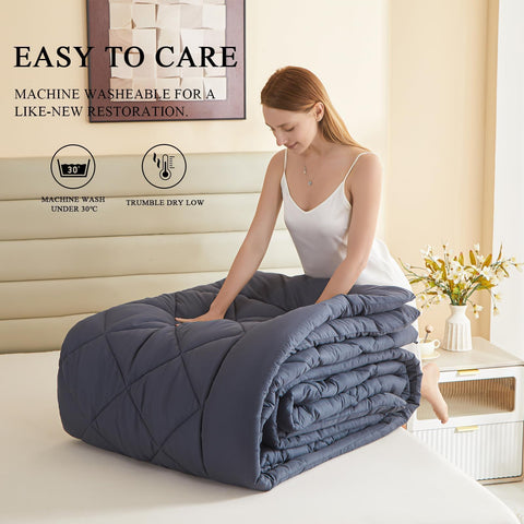MIOTO bedroom lifestyle styling showing the comforter creating a cozy, inviting space