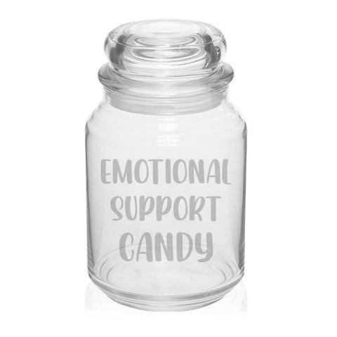 MIP glass candy jar front view shows clear storage and airtight lid benefit