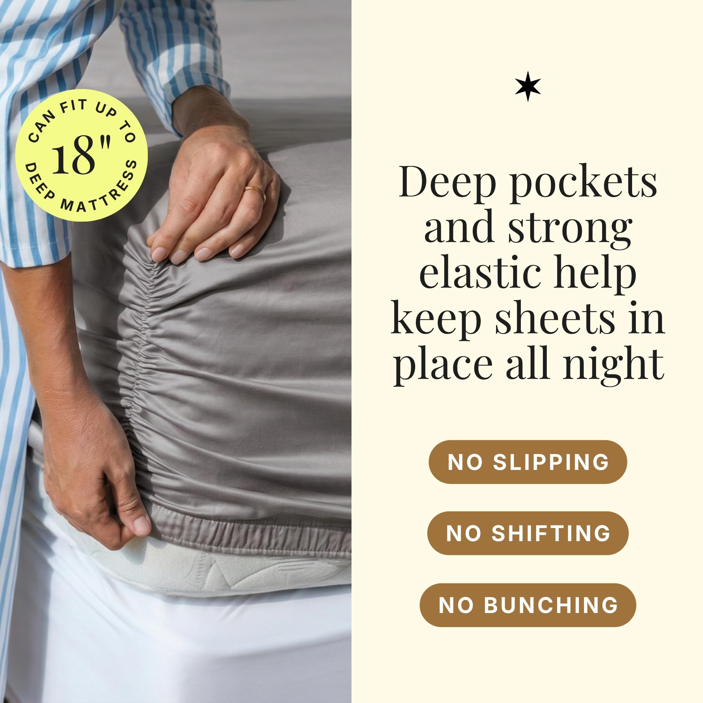 Miracle Made folded flat sheet edge detail highlighting soft finish