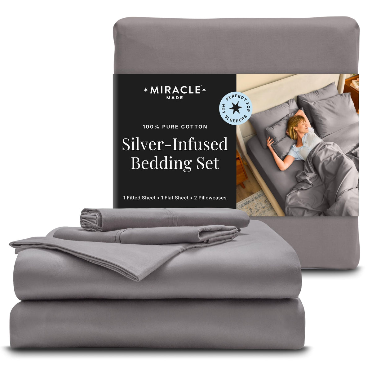 Miracle Made front packaging in Stone showing set contents and benefit