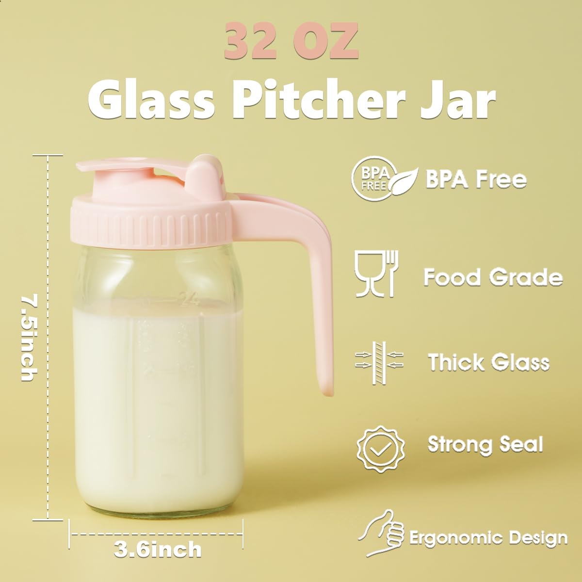 Miradexic scale markings beside measuring cup illustrating true 32oz capacity