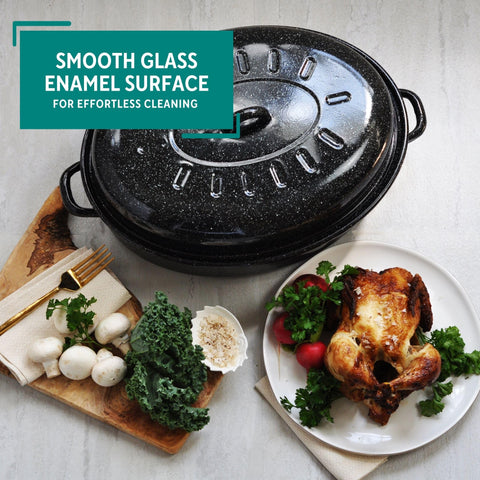 Mirro enamel interior close-up highlighting smooth surface for easy cleaning